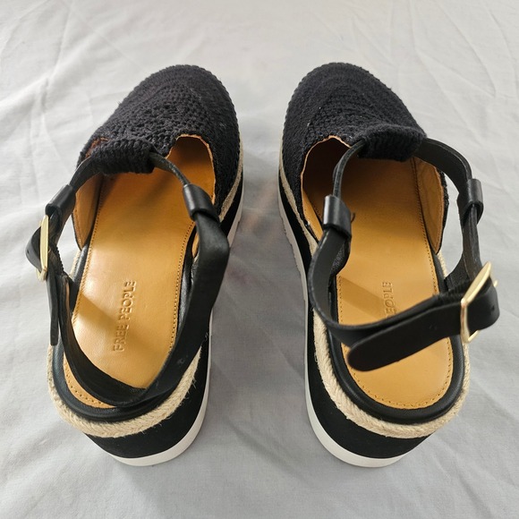 Free People Size 8 Black Morning in Mykonos Espadrille Platform Shoe NWOT NWOB - Picture 6 of 16